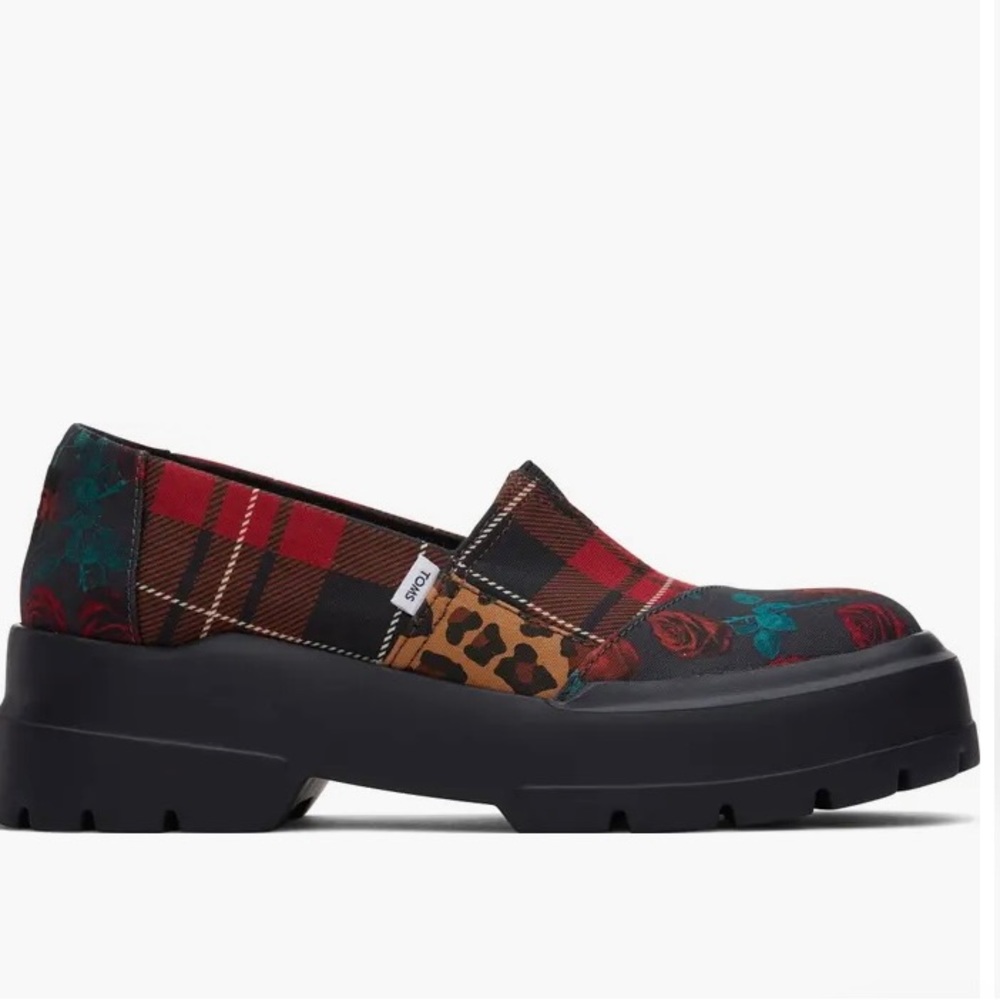 TOMS Size 7 Comlow Platform Loader Patchwork Plaid BRAND NEW. - Picture 2 of 5